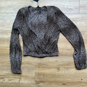 Dynamite Leopard Blouse, size S, NWT
